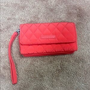 Vera Bradley Vibrant Red Quilted Wristlet